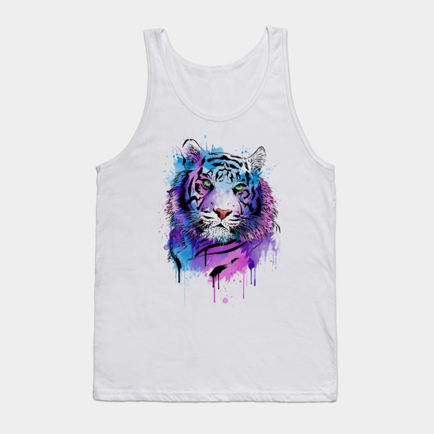 Tiger Watercolor Tank Top by DrMonekers